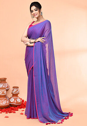 Handloom Cotton Saree in Purple