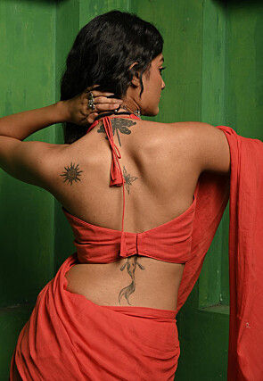 Handloom Cotton Saree in Red