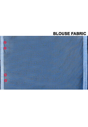 Handloom Cotton Saree in Royal Blue