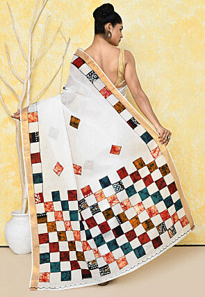 Handloom Cotton Saree in White