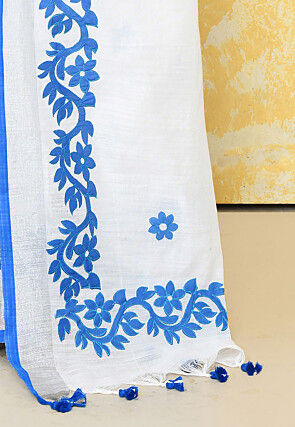 Handloom Cotton Saree in White