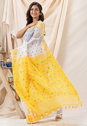 Handloom Cotton Saree in White