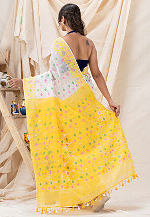 Handloom Cotton Saree in White