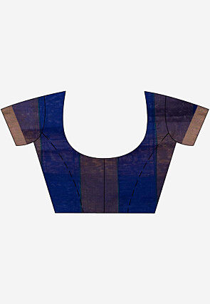 Handloom Cotton Saree in Yellow and Royal Blue