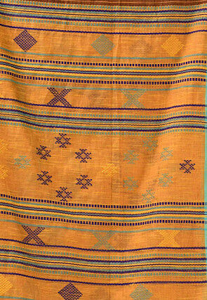 Handloom Cotton Shimmer Saree in Mustard