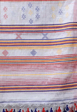 Handloom Cotton Shimmer Saree in Off White