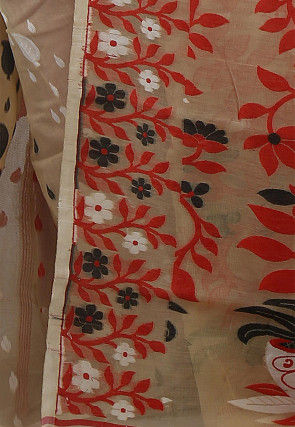 Handloom Cotton Silk Saree in Beige