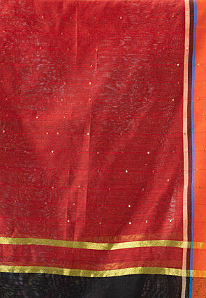 Handloom Cotton Silk Saree in Black