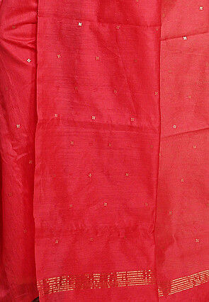 Handloom Cotton Silk Saree in Fuchsia