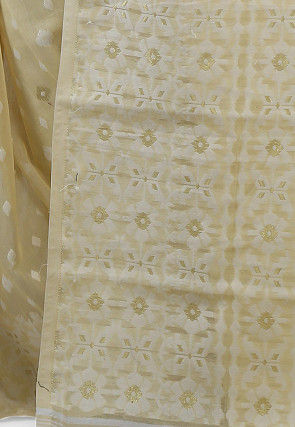 Handloom Cotton Silk Saree in Light Beige