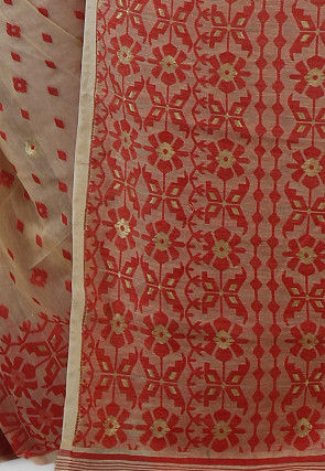 Handloom Cotton Silk Saree in Light Beige