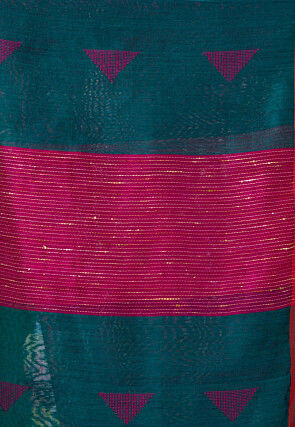 Handloom Cotton Silk Saree in Magenta