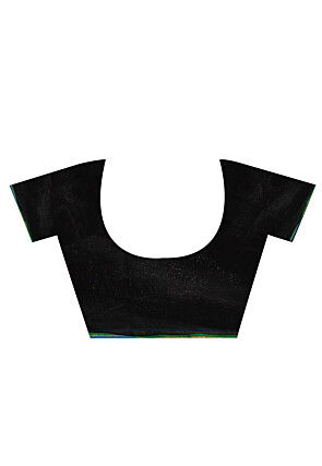 Handloom Cotton Silk Saree in Maroon and Black