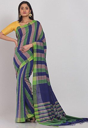 Handloom Cotton Silk Saree in Multicolor