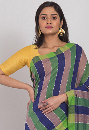 Handloom Cotton Silk Saree in Multicolor
