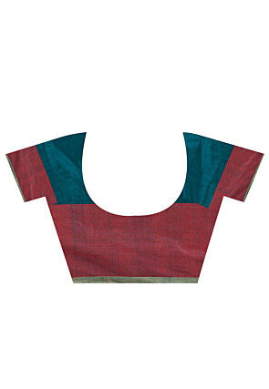 Handloom Cotton Silk Saree in Teal Blue