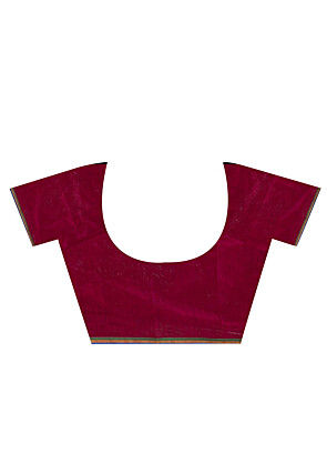 Handloom Cotton Silk Saree in Teal Blue