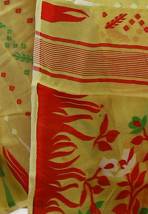 Handloom Cotton Silk Saree in Yellow