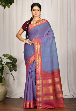 Handloom Gadwal Silk Saree in Light Purple
