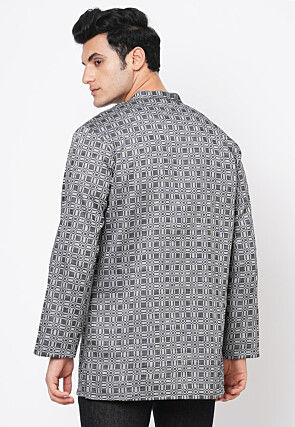 Handloom Handloom Cotton Short Kurta in Grey