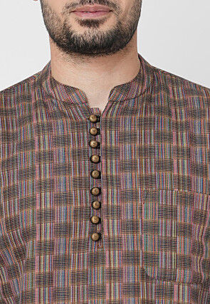 Handloom Handloom Cotton Short Kurta in Multicolor