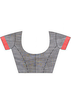 Handloom Jamdani Pure Cotton Saree in Grey