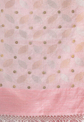 Handloom Jamdani Pure Matka Silk Saree in Baby Pink
