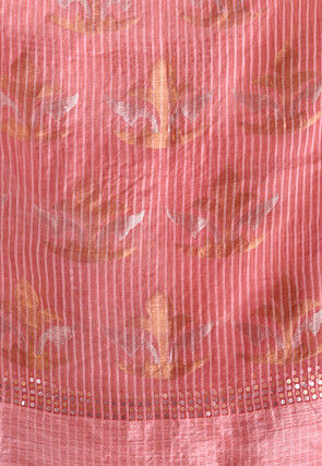 Handloom Jamdani Pure Matka Silk Saree in Dark Peach