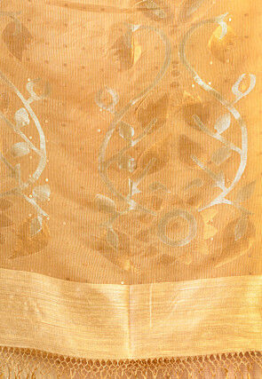 Handloom Jamdani Pure Matka Silk Saree in Light Mustard