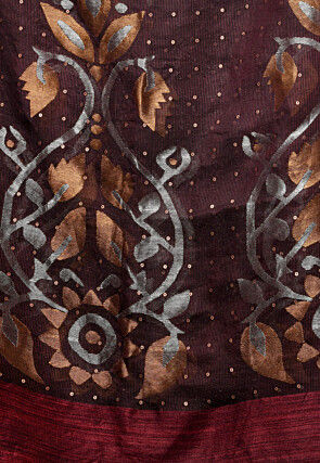 Handloom Jamdani Pure Matka Silk Saree in Maroon