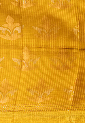 Handloom Jamdani Pure Matka Silk Saree in Mustard