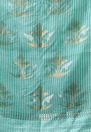 Handloom Jamdani Pure Matka Silk Saree in Pastel Green