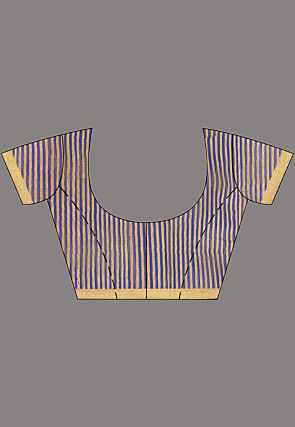 Handloom Jamdani Pure Matka Silk Saree in Royal Blue and Purple