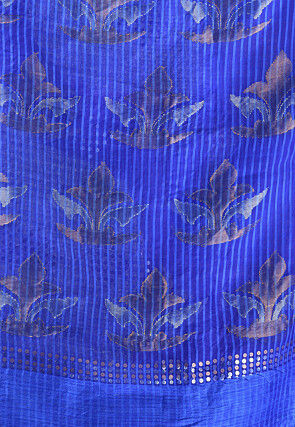 Handloom Jamdani Pure Matka Silk Saree in Royal Blue