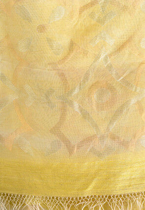 Handloom Jamdani Pure Matka Silk Saree in Yellow