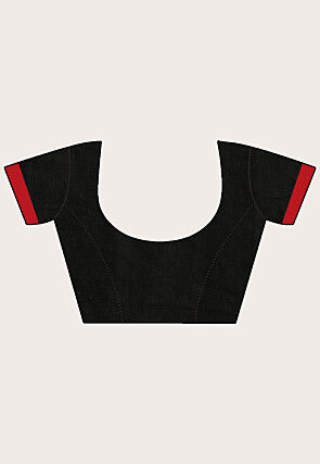 Handloom Linen Jamdani Saree in Black