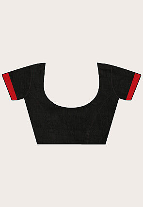 Handloom Linen Jamdani Saree in Black