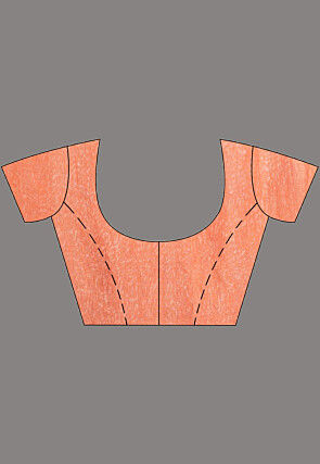 Handloom Linen Jamdani Saree in Peach