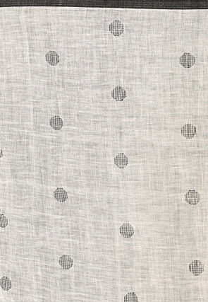 Handloom Linen Jamdani Saree in White