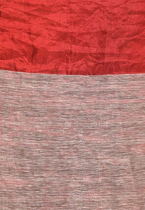 Handloom Linen Jamdani Saree in Yellow