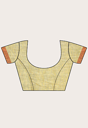 Handloom Linen Jamdani Saree in Yellow