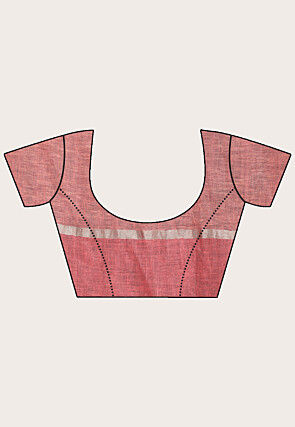 Handloom Linen Saree in Baby Pink