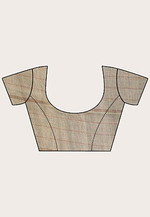 Handloom Linen Saree in Beige