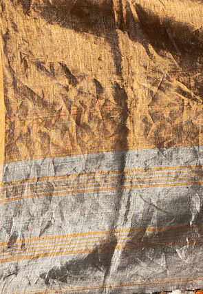 Handloom Linen Saree in Beige