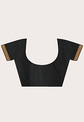 Handloom Linen Saree in Black