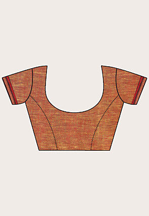 Handloom Linen Saree in Maroon