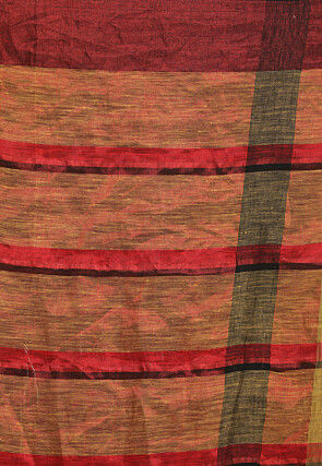 Handloom Linen Saree in Mustard