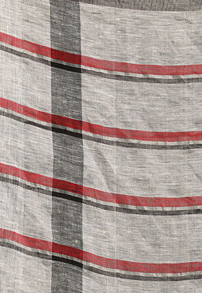 Handloom Linen Saree in Off White