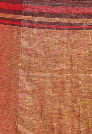 Handloom Linen Saree in Red