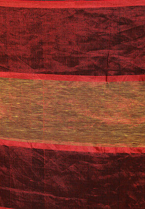 Handloom Linen Saree in Yellow and Black